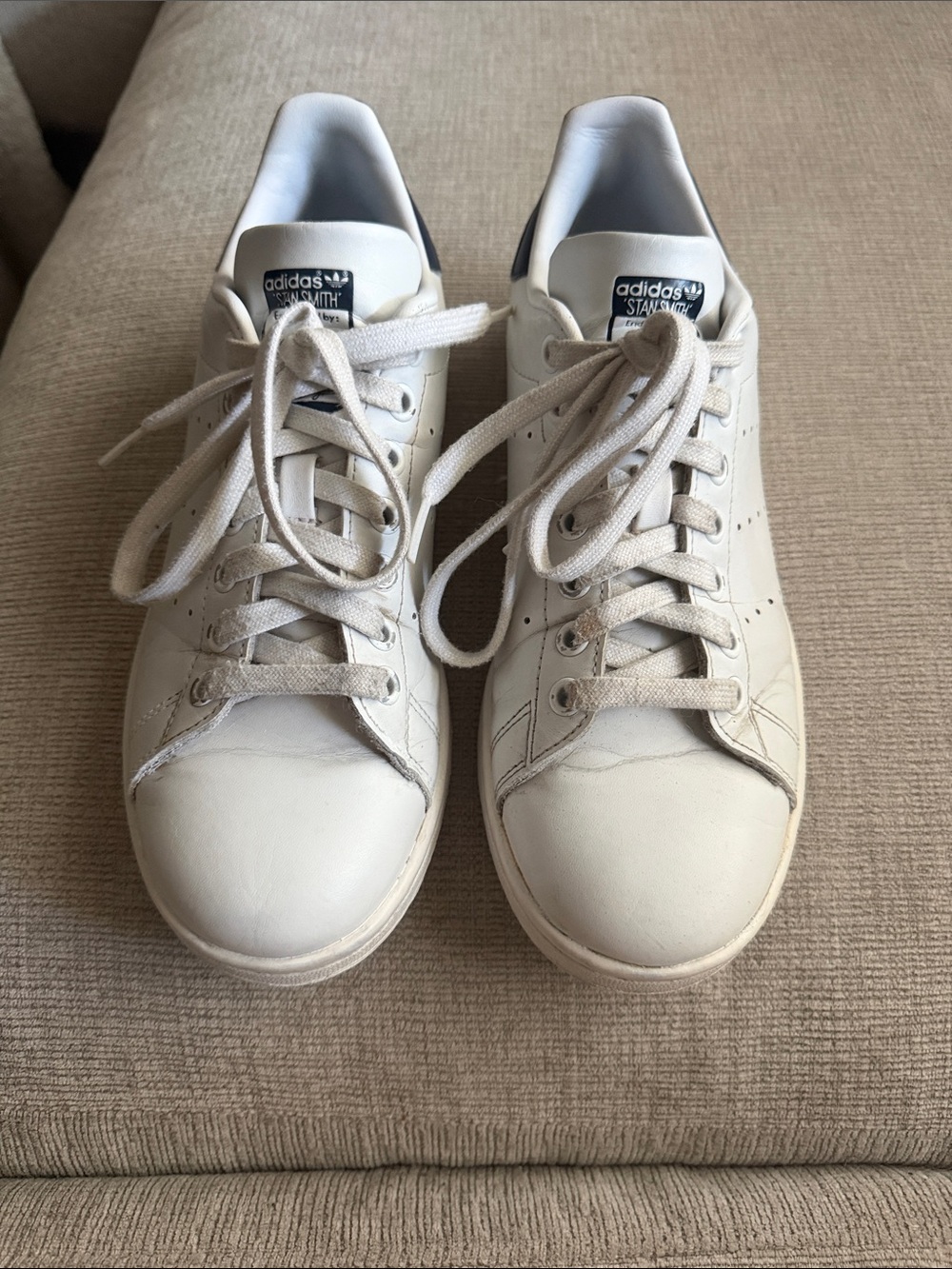 adidas White Leather Men’s Sneakers — Low-Top Casual